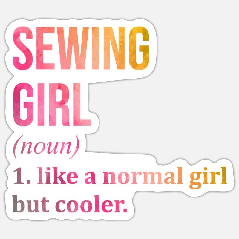 Sewing - Sticker size S (10 x 10 cm) - white matte