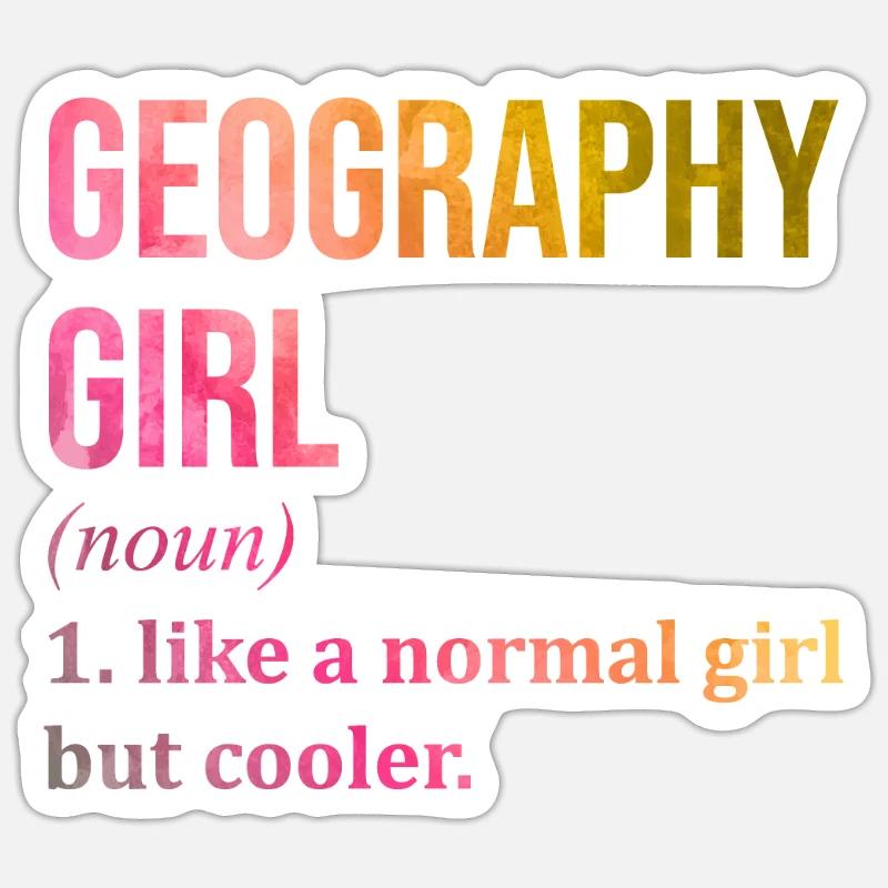géographie - Sticker taille S (10 x 10 cm) - blanc mat