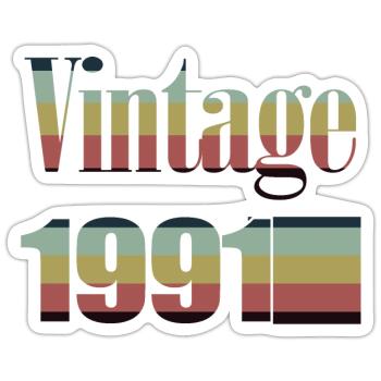 1991 Birthday 1991 Born In 1991 Birthday - Sticker size S (10 x 10 cm) - white matte - Front