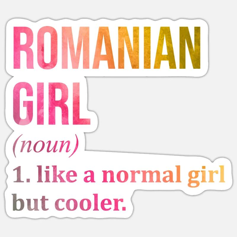 Roumanie - Sticker taille S (10 x 10 cm) - blanc mat