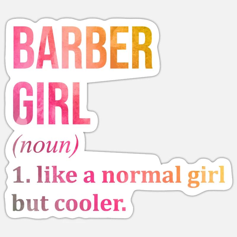 Barber - Sticker size S (10 x 10 cm) - white matte