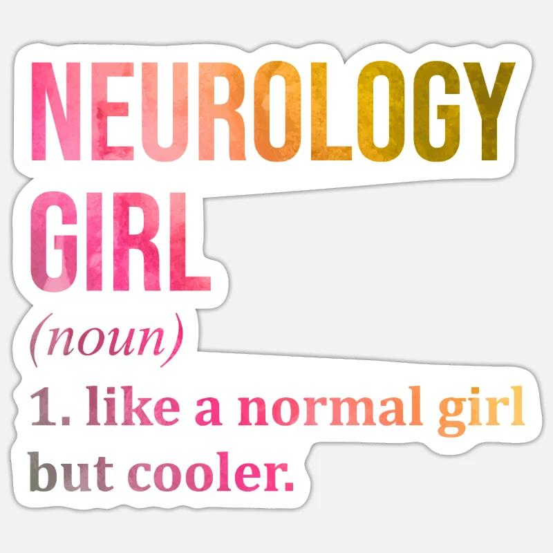 neurologie - Sticker taille S (10 x 10 cm) - blanc mat