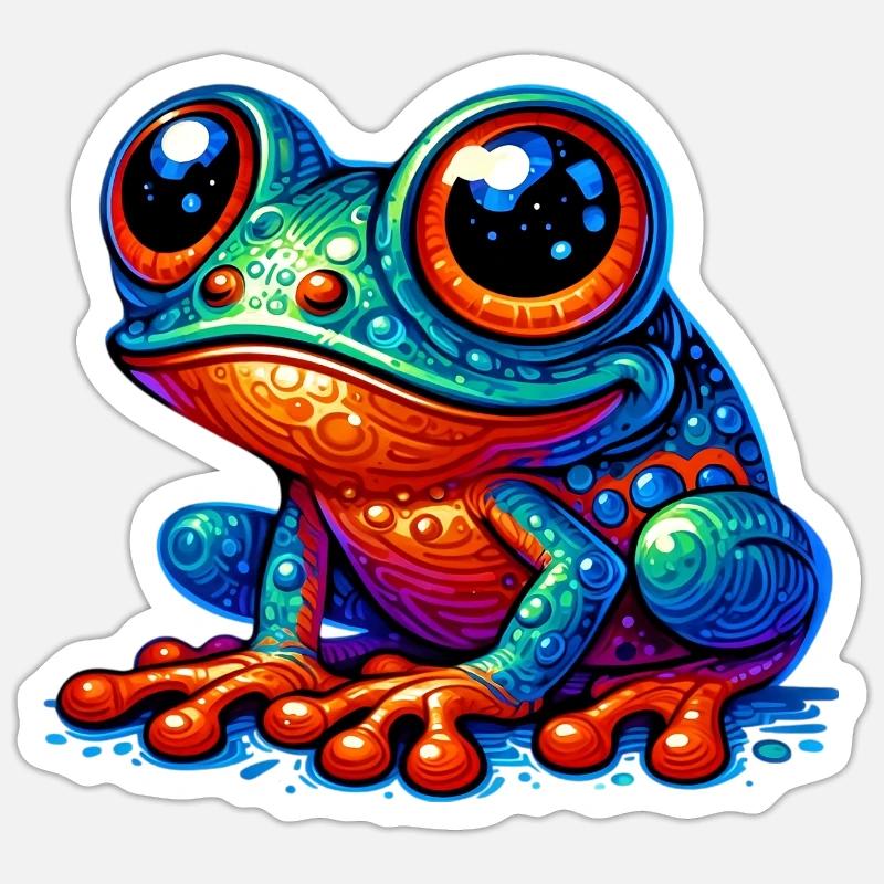 Grenouille - Sticker taille S (10 x 10 cm) - blanc mat
