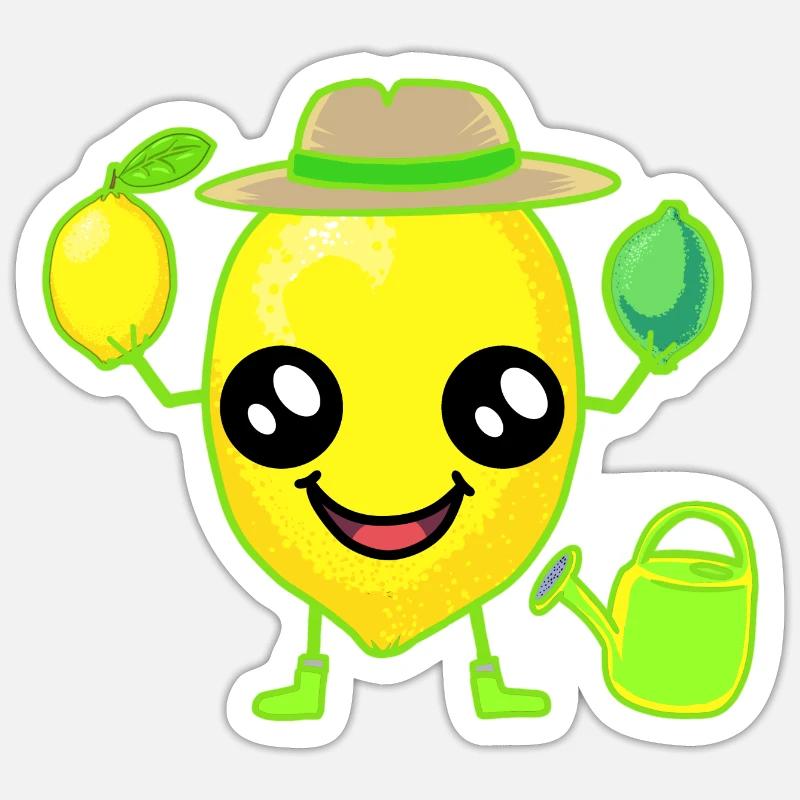 Zitronen Zitrone - Sticker Größe S (10 x 10 cm) - Mattweiß