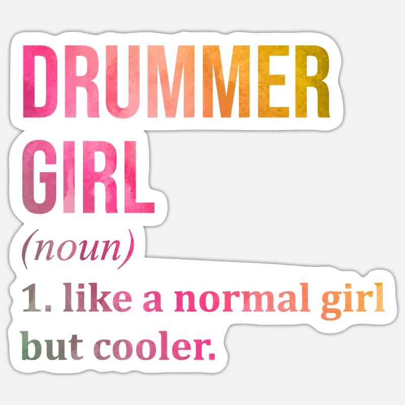 Drummer - Sticker size S (10 x 10 cm) - white matte