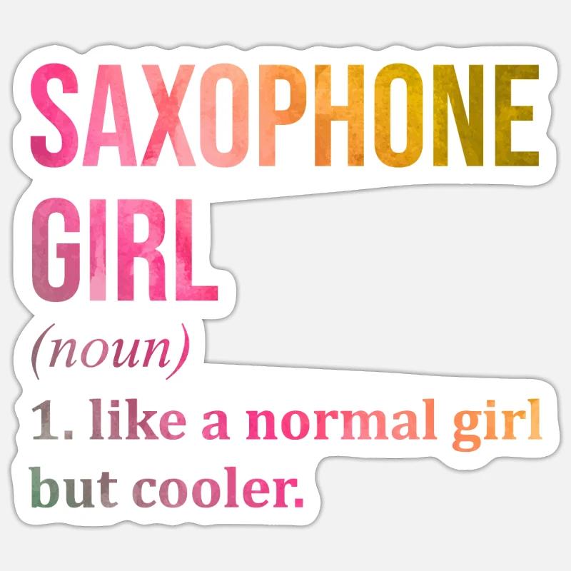 Saxophone - Sticker size S (10 x 10 cm) - white matte