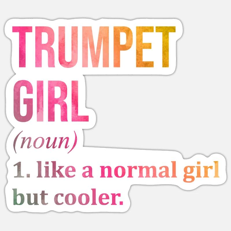 Trompete - Sticker Größe S (10 x 10 cm) - Mattweiß