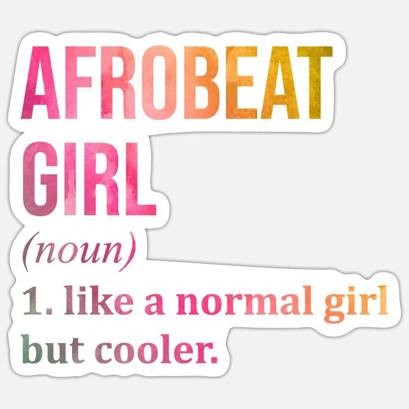 afrobeat - Sticker taille S (10 x 10 cm) - blanc mat