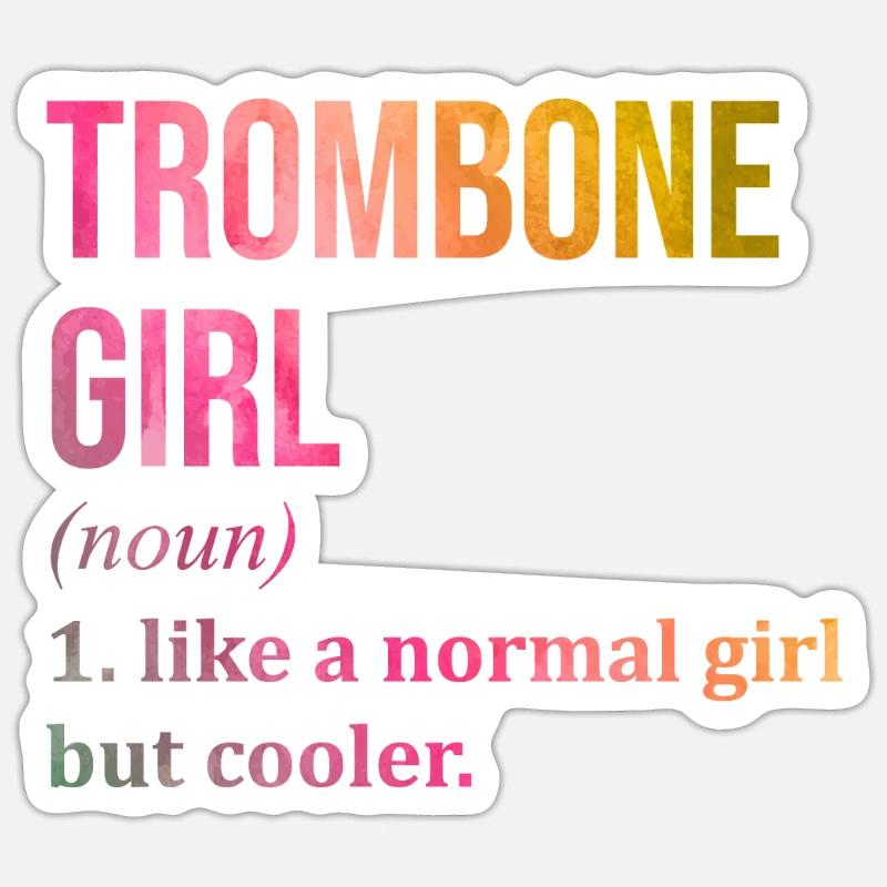 Trombone - Sticker size S (10 x 10 cm) - white matte