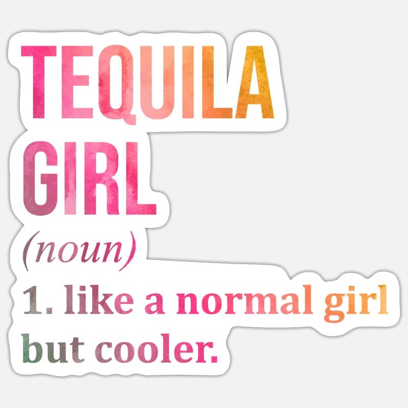 Téquila - Sticker taille S (10 x 10 cm) - blanc mat