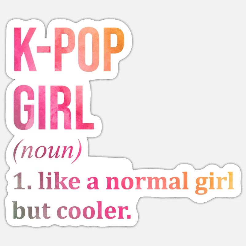 k pop - Sticker Größe S (10 x 10 cm) - Mattweiß
