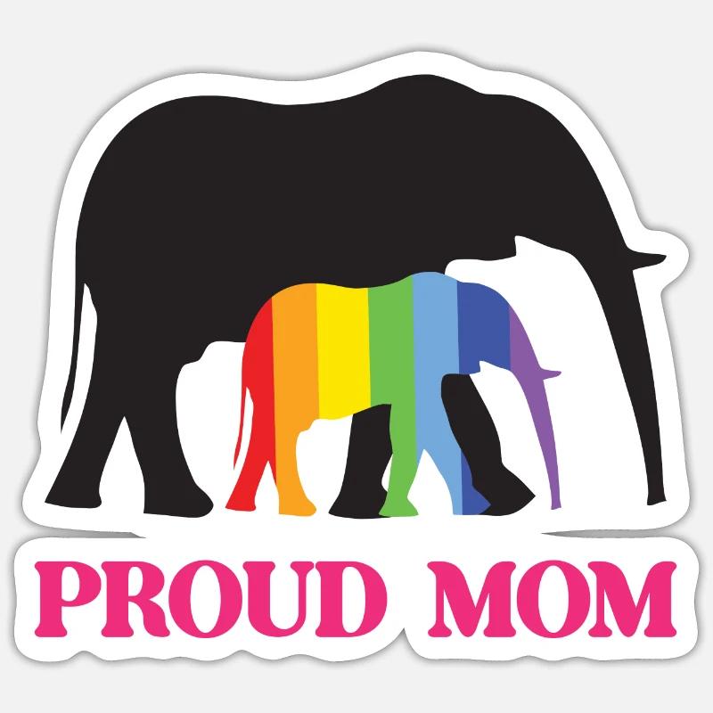 LGBTQ Pride Month - Stolze Mutter - Sticker Größe S (10 x 10 cm) - Mattweiß