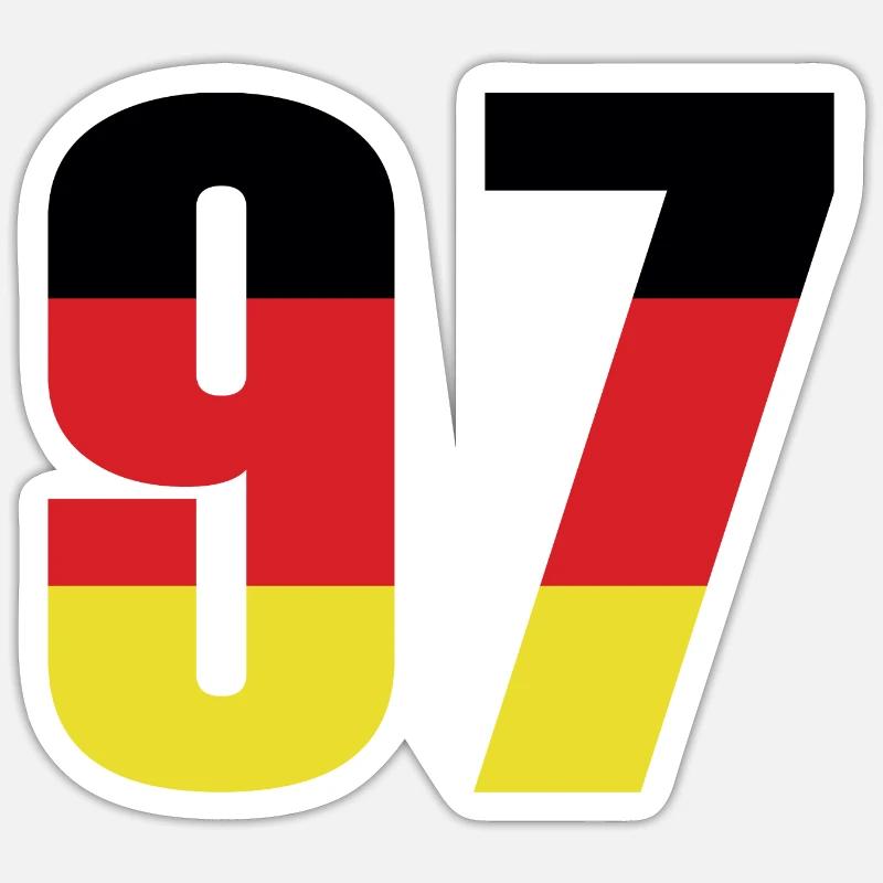 97 Number Germany Jersey - Sticker size S (10 x 10 cm) - white matte