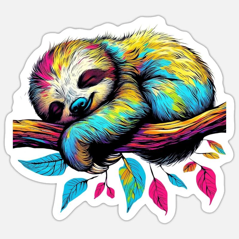 Faultier Sticker Größe S (10 x 10 cm)