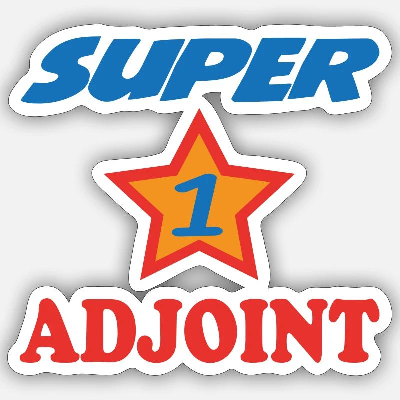 SUPER ADJOINT - Sticker taille S (10 x 10 cm) - blanc mat