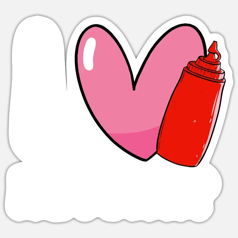 Ketchup Ketchup à la tomate - Sticker taille S (10 x 10 cm) - blanc mat