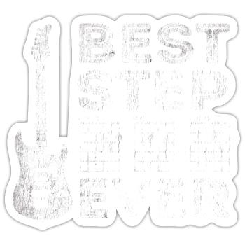 Best Guitar Stepdad Ever - Sticker size S (10 x 10 cm) - white matte - Front