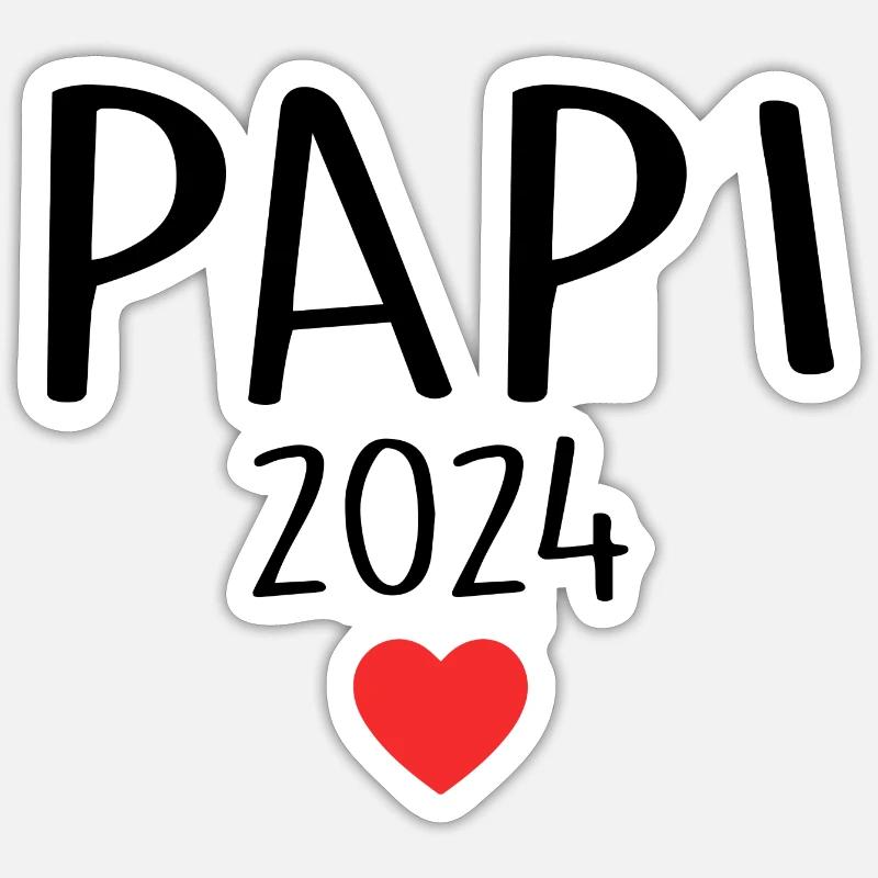 Dad - Daddy-to-be 2024 - Sticker size S (10 x 10 cm) - white matte