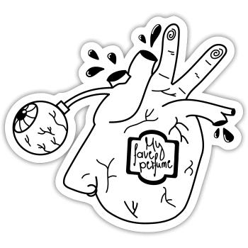 Organ(ic)perfume - Sticker size S (10 x 10 cm) - white matte - Front