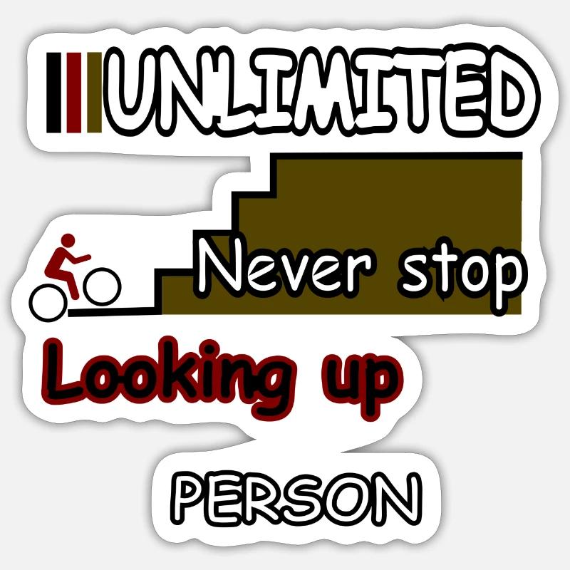 Never stop Looking up - Sticker Größe S (10 x 10 cm) - Mattweiß