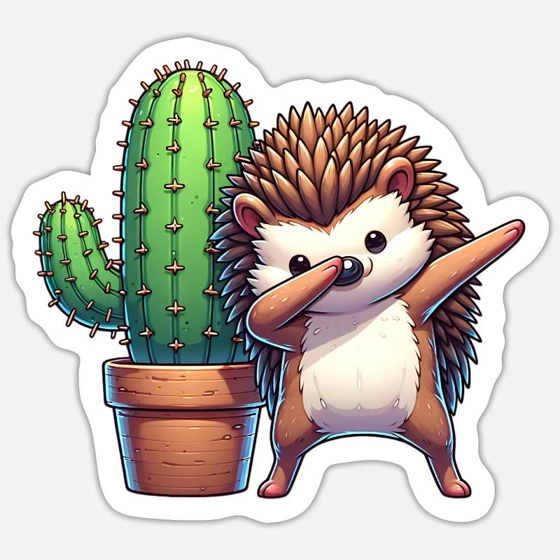 Cactus hérisson Sticker taille S (10 x 10 cm)