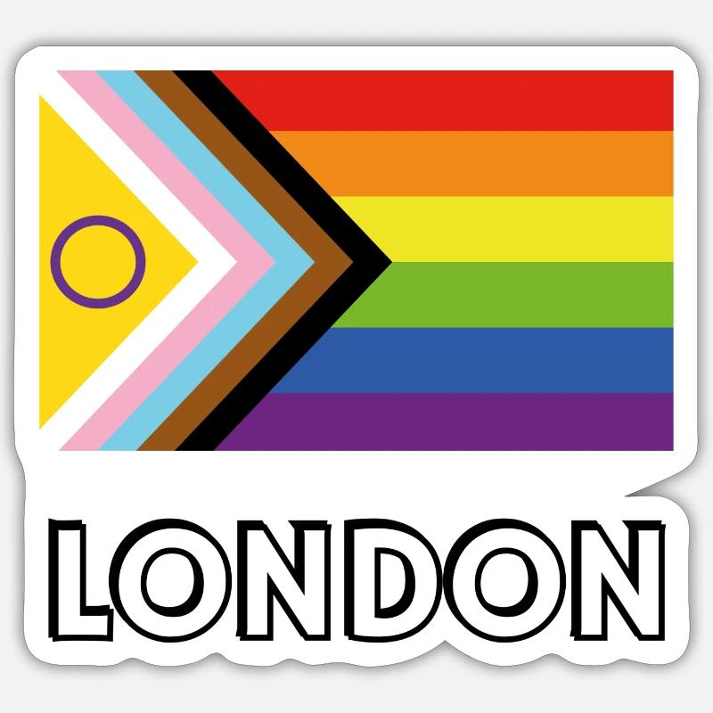 Drapeau de progrès de la fierté inclusive de Londres Sticker taille S (10 x 10 cm)
