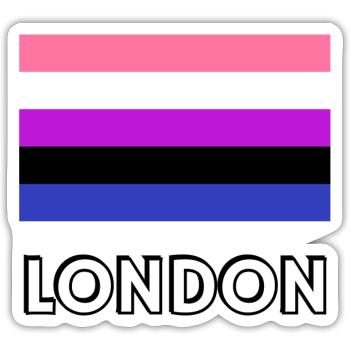 Genderfluid Pride Flag London - Sticker size S (10 x 10 cm) - white matte - Front