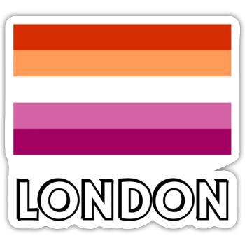 Drapeau de la fierté lesbienne de Londres - Sticker taille S (10 x 10 cm) - blanc mat - Devant
