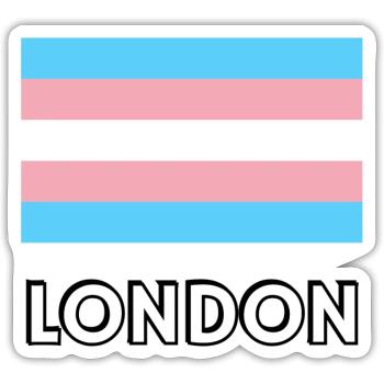 Trans Pride Flag London - Sticker size S (10 x 10 cm) - white matte - Front