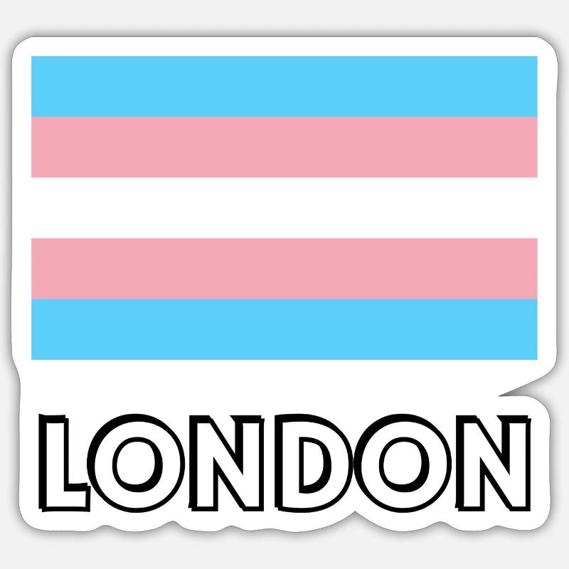 Trans Pride Flag London - Sticker size S (10 x 10 cm) - white matte