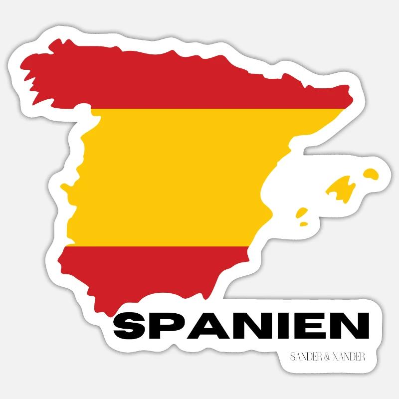 Espagne - Sticker taille S (10 x 10 cm) - blanc mat