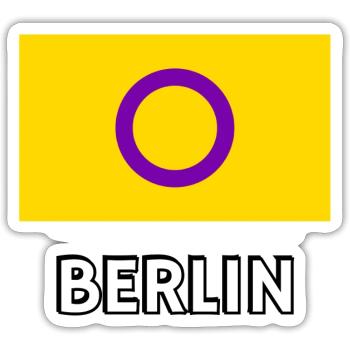 Intersex Pride Flagge Berlin - Sticker Größe S (10 x 10 cm) - Mattweiß - Vorne