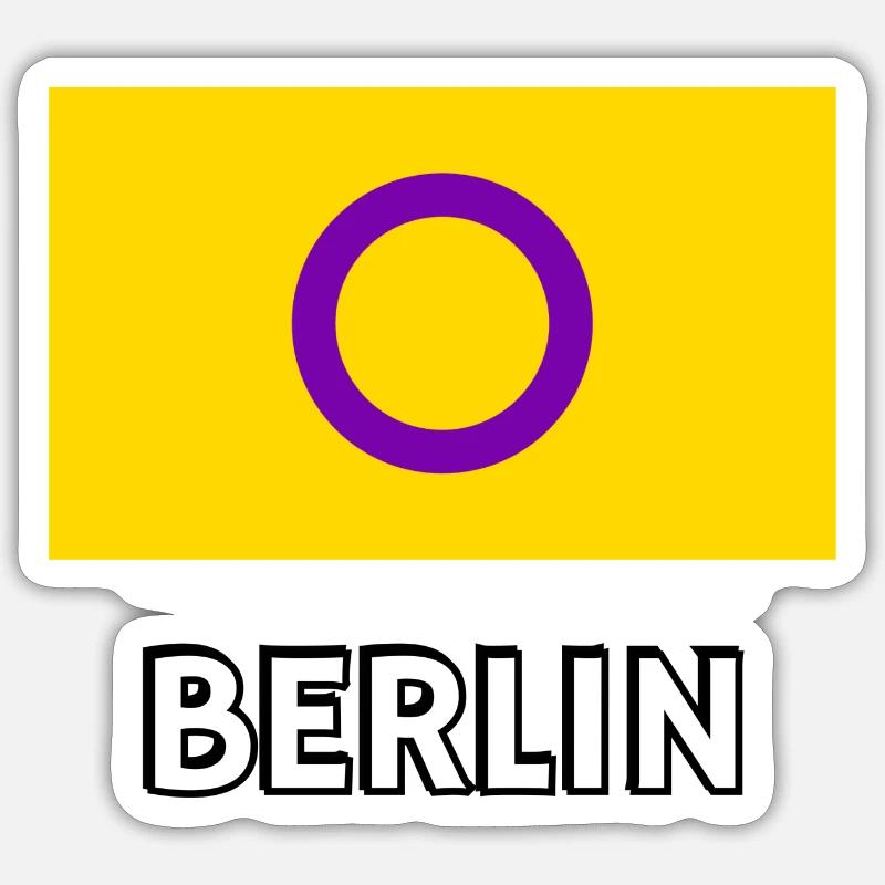 Intersex Pride Flag Berlin - Sticker size S (10 x 10 cm) - white matte