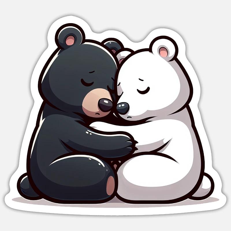 Two Bears In Love - Sticker size S (10 x 10 cm) - white matte