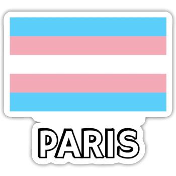 Trans Pride Flag Paris - Sticker size S (10 x 10 cm) - white matte - Front