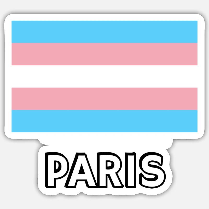 Trans Pride Flag Paris - Sticker size S (10 x 10 cm) - white matte