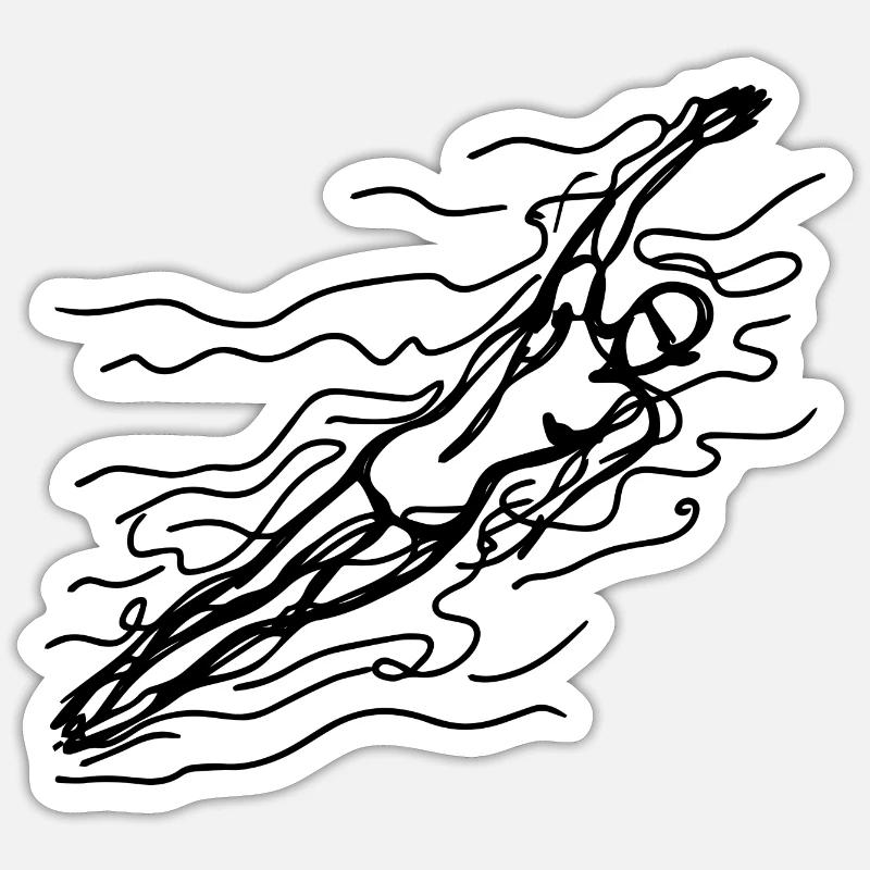 Float Sketch - Sticker size S (10 x 10 cm) - white matte