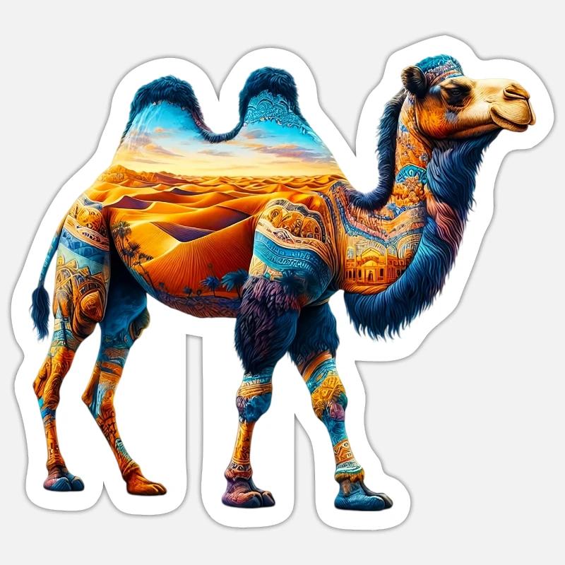 Camel - Sticker size S (10 x 10 cm) - white matte
