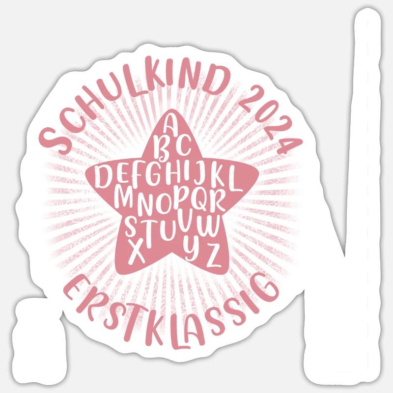 Bye Bye Kindergarten ABC Schulkind 2024 - Sticker Größe S (10 x 10 cm) - Mattweiß