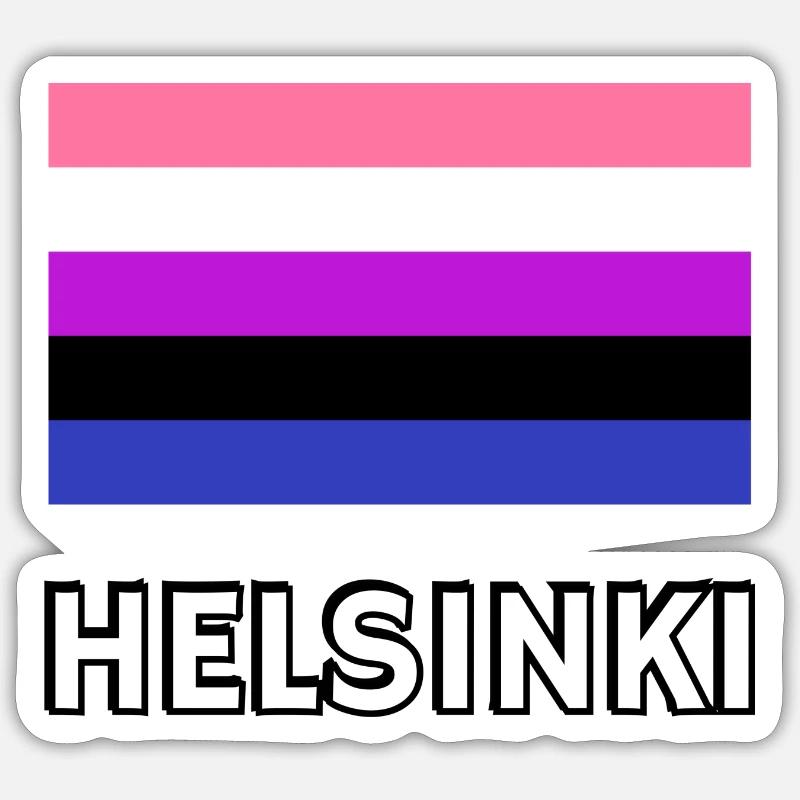 Genderfluid Pride Flag Helsinki Sticker size S (10 x 10 cm)