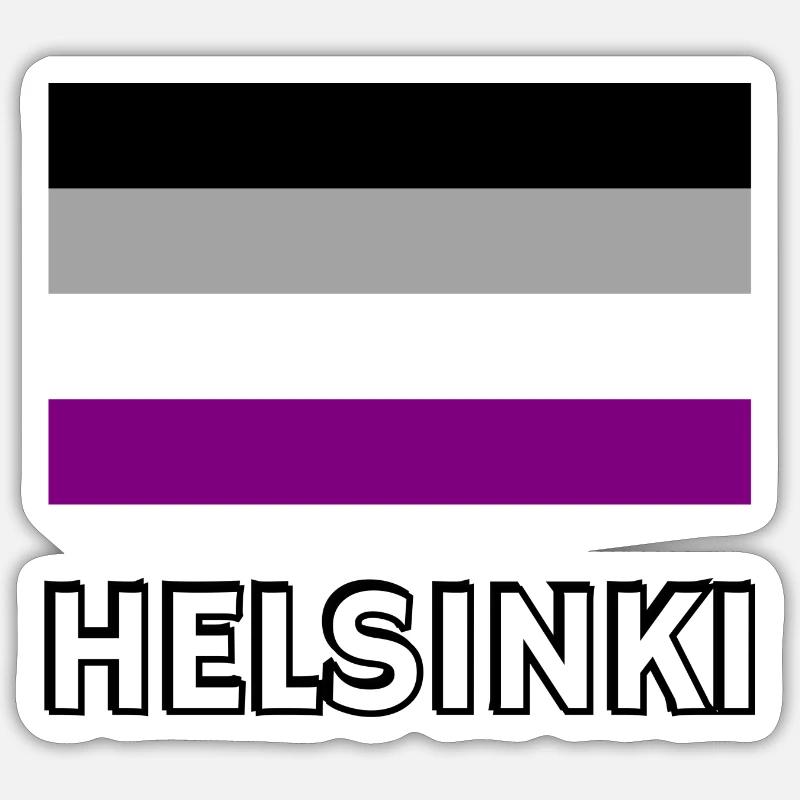 Asexuality Pride Flag Helsinki - Sticker size S (10 x 10 cm) - white matte
