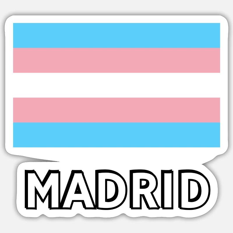 Trans Pride Flag Madrid Sticker size S (10 x 10 cm)