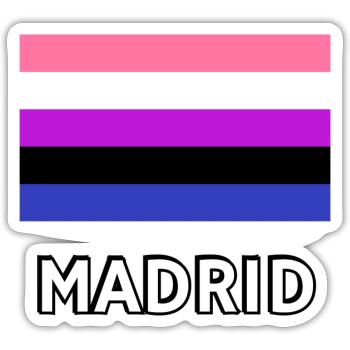 Genderfluid Pride Flag Madrid - Sticker size S (10 x 10 cm) - white matte - Front