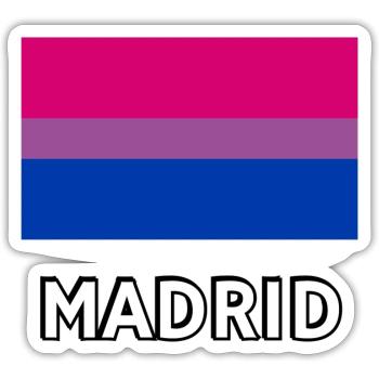 Bi Pride Flag Madrid - Sticker size S (10 x 10 cm) - white matte - Front
