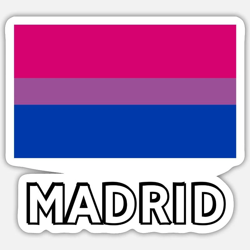 Bi Pride Flag Madrid Sticker size S (10 x 10 cm)