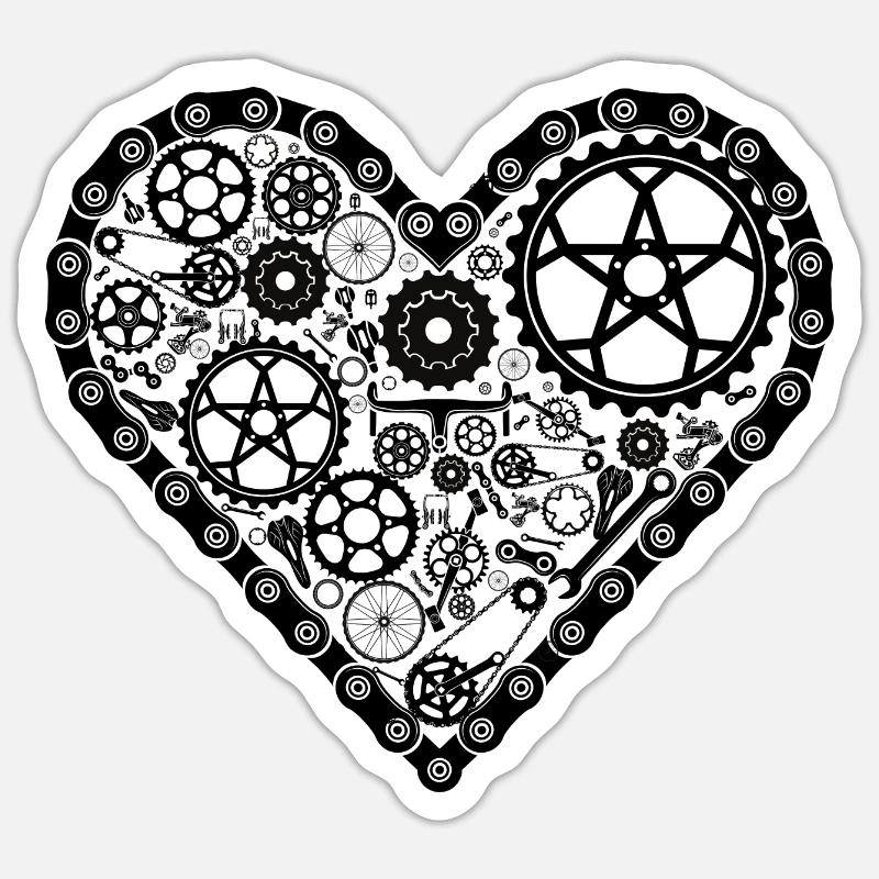 Vélo mon amour - Sticker taille S (10 x 10 cm) - blanc mat