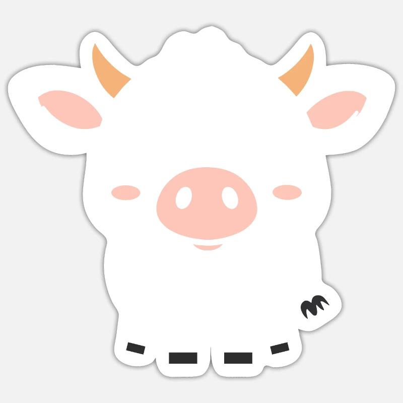 vache - Sticker taille S (10 x 10 cm) - blanc mat