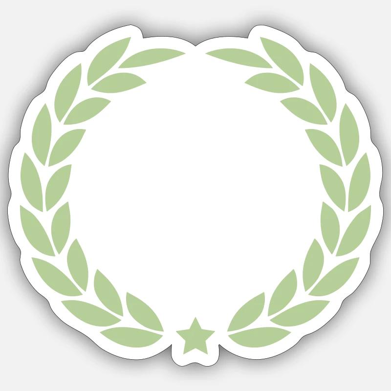 lorbeerkranz - Sticker Größe S (10 x 10 cm) - Mattweiß