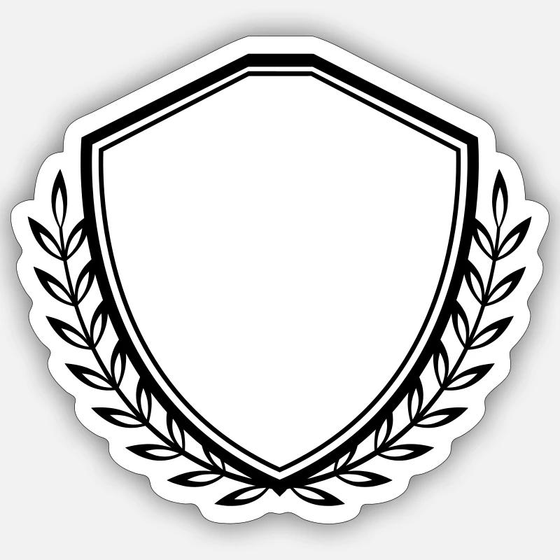 Armoiries de l’écusson - Sticker taille S (10 x 10 cm) - blanc mat