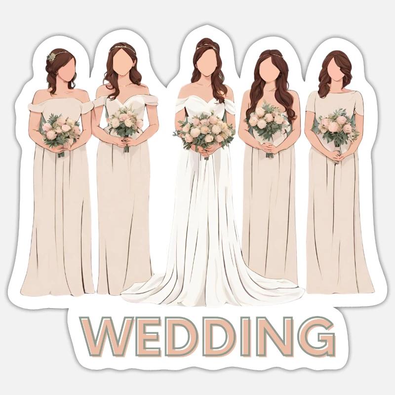 Wedding / Hochzeit - Sticker Größe S (10 x 10 cm) - Mattweiß